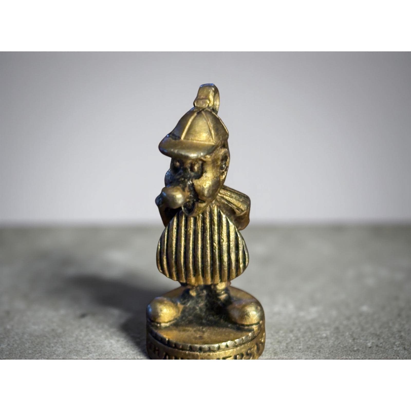 Vintage 1967 Golden Anniversary Metal Woodcarver Figurine Charm 19171967